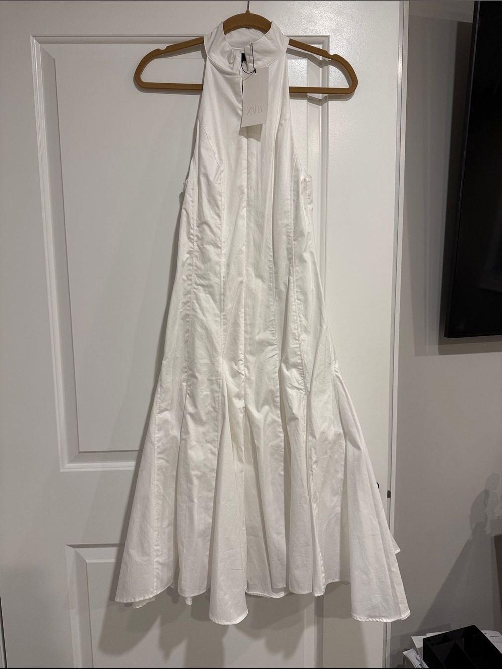 Zara White Halter Midi Dress